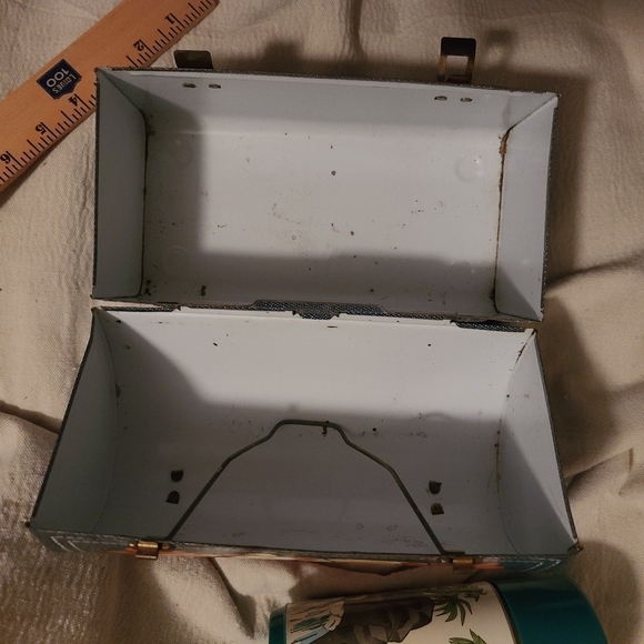 Vintage Denim Daisy Dog Metal Dome Lunchbox by Aladdin Ind Inc 1970s - Picture 7 of 7